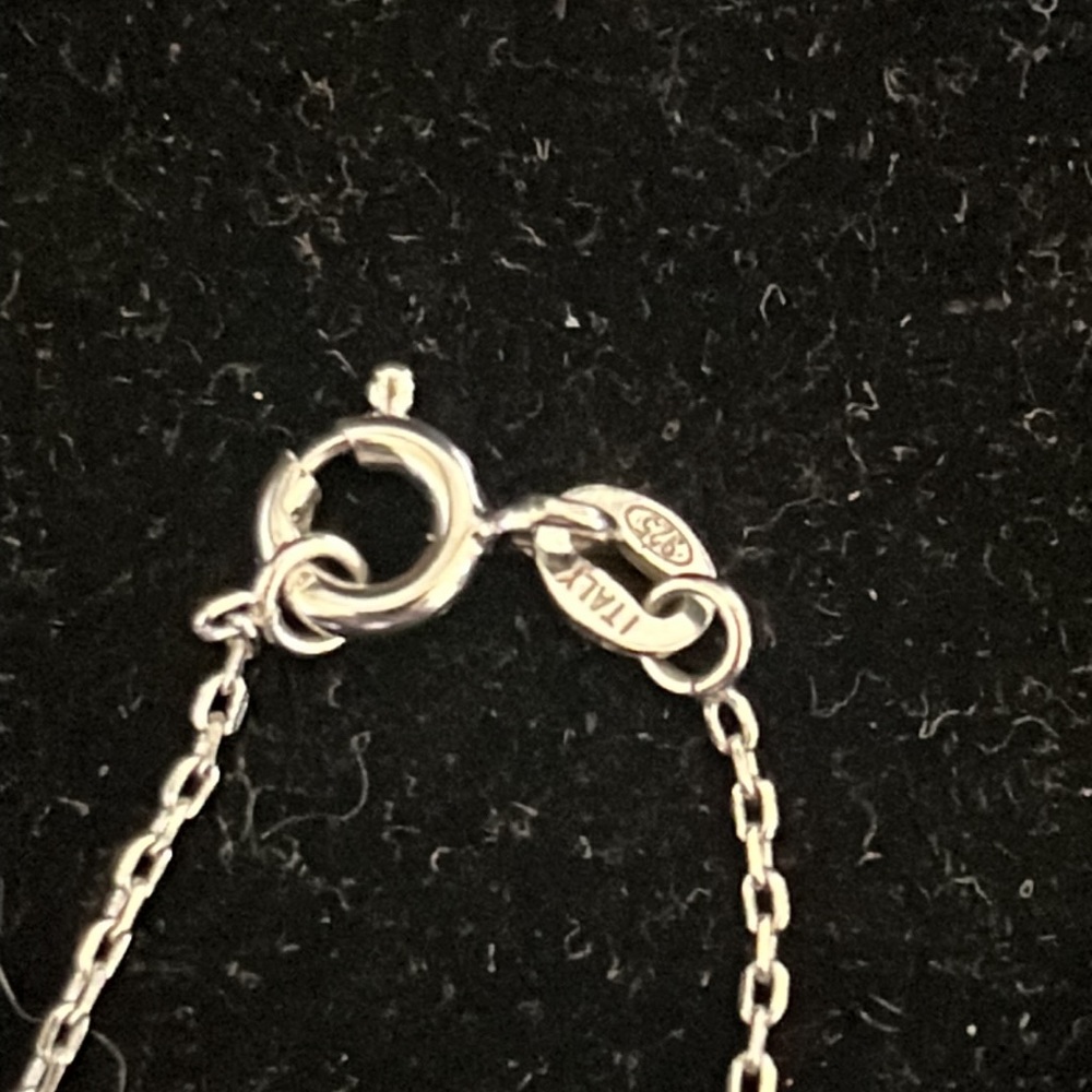 NWOT Sterling silver, 925 chain from Italy with stone cluster pendant - Picture 5 of 7